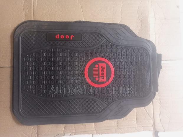 Jeep Floor Mats Heavy Duty 5pcs Black Red