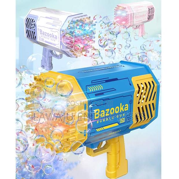 Blue-Yellow Kids Bubble Gun Machine - main view