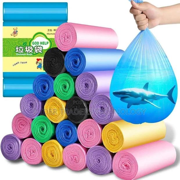 Assorted Colours Trash/Garbage Bags Set Have 100pcs