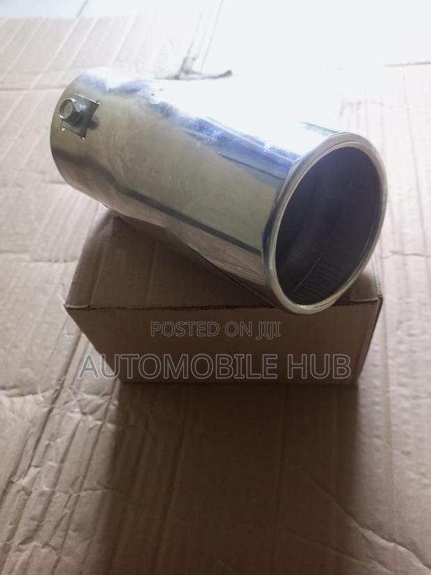 Car Universal Muffler Tip Exhaust Pipe Silver - thumbnail 2