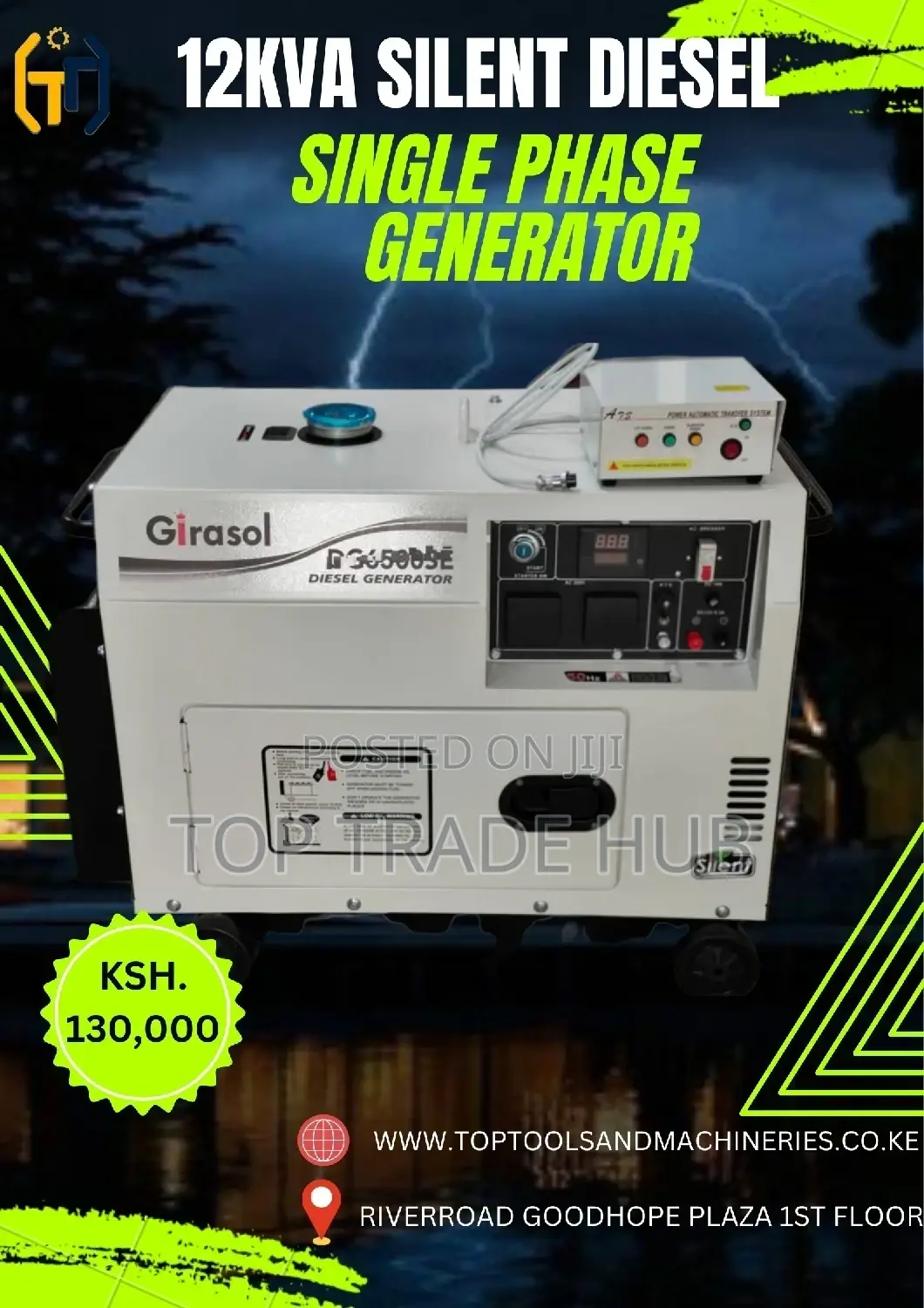 Girasol Silent Diesel Backup Generator 12kva Single Phase