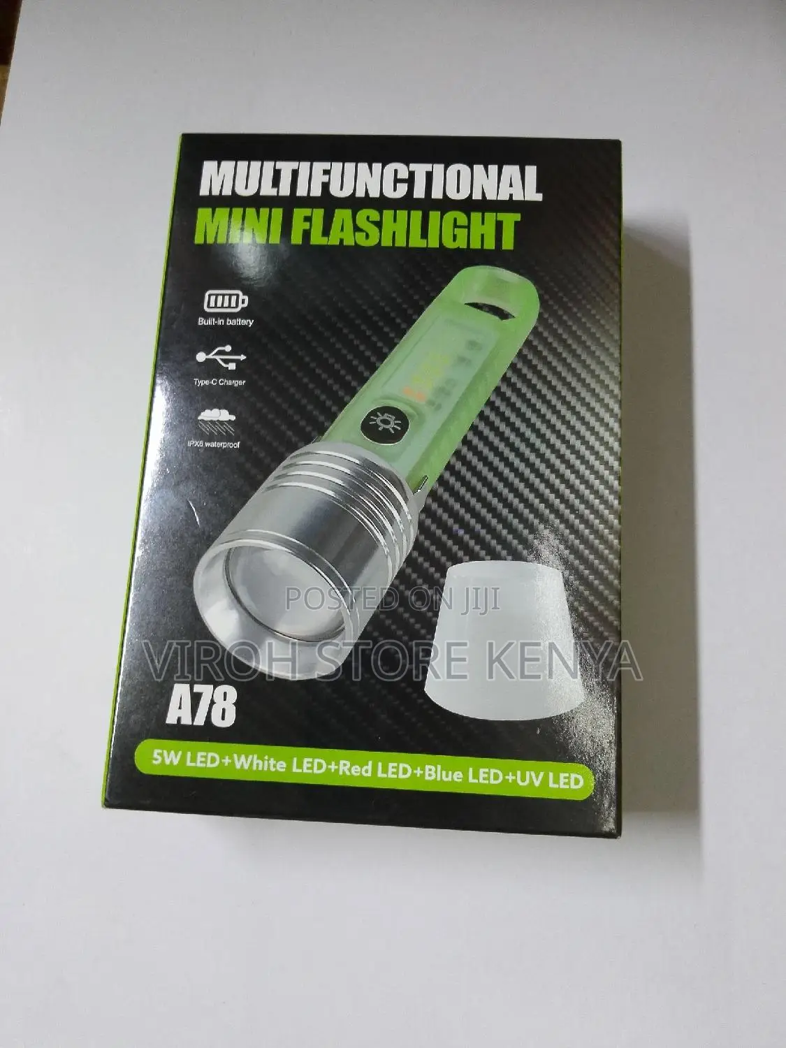 A78 Mini Flashlight With Zoom Type C Charger Bright Torch