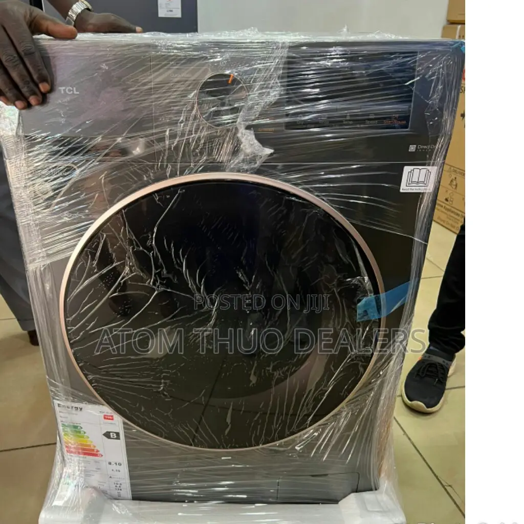 Black TCL P1108FL 8kg Front Load Washing Machine