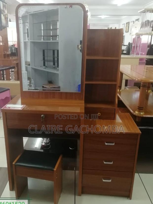 Brown Dressing Table With Sliding Mirror - main view