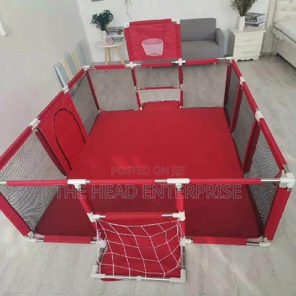 Baby Rectangualar Playpen Fence With Basket Ball Hoop