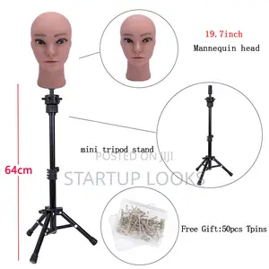 Bald Dummy Head+ Tripod Stand+ Free Tpins
