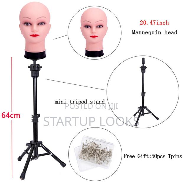 Bald Dummy Head+ Tripod Stand+ Free Tpins - thumbnail 4