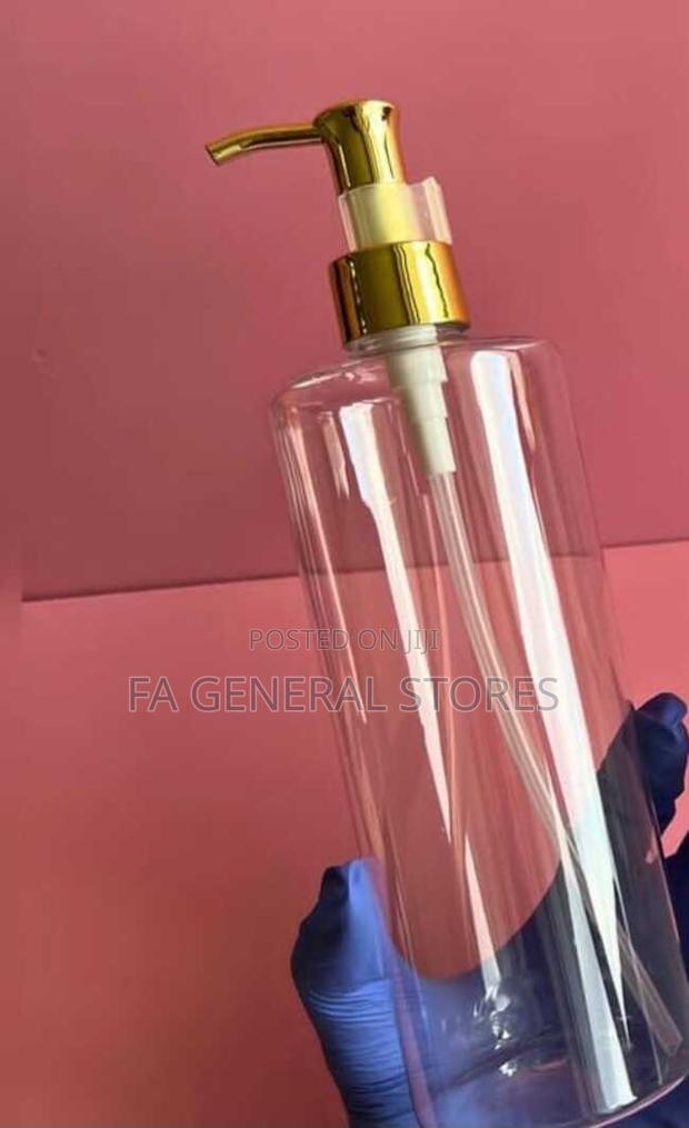 500ml Clear Pet Jar With Gold Pump - main view