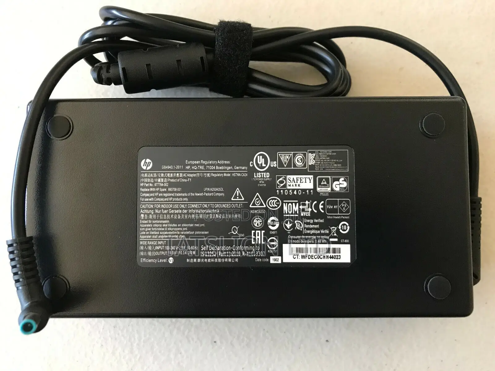 HP Zbook 17 G3 17 G4 19.5V 10.3A 200W Power Supply Charger/A