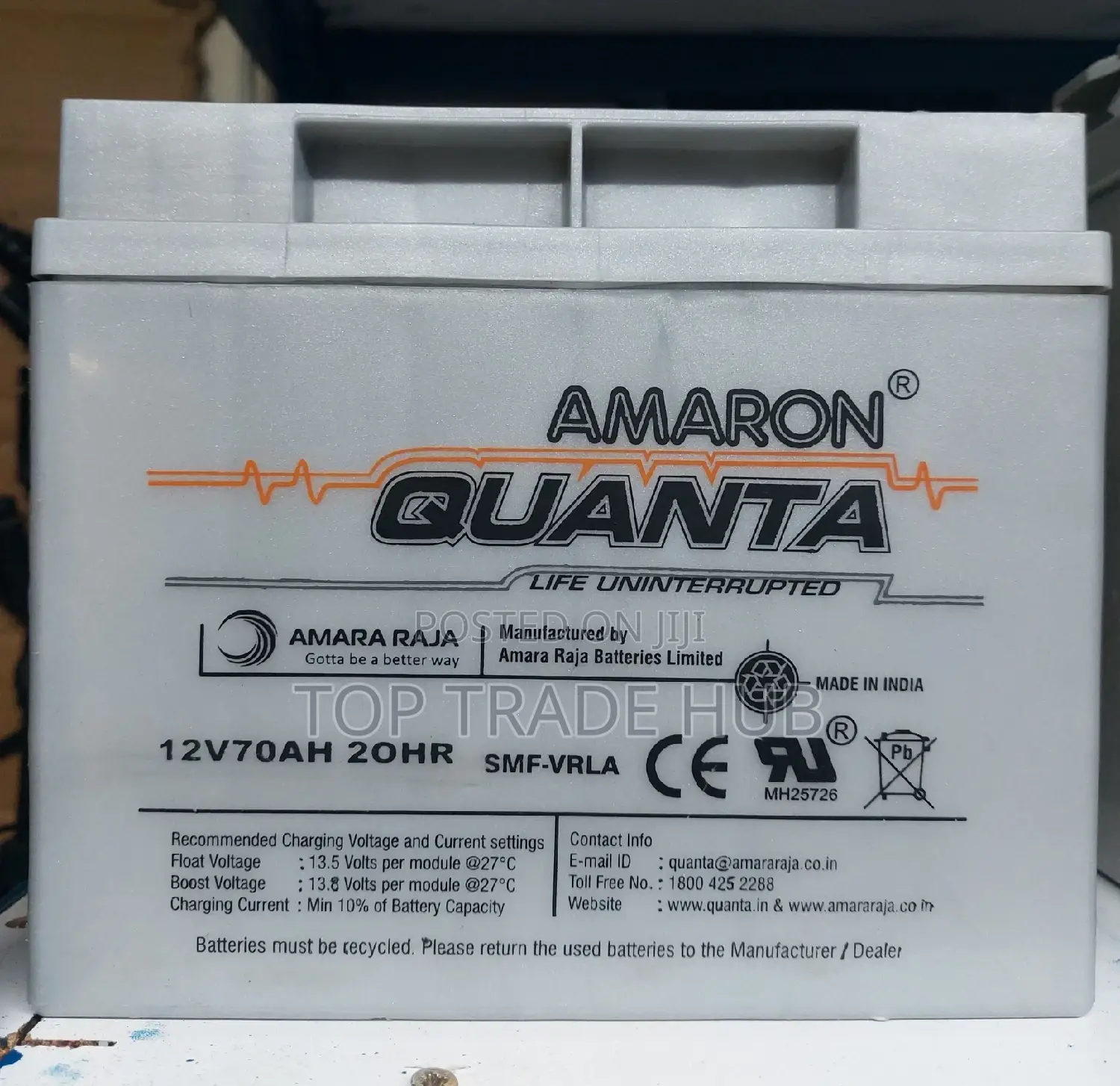 Amaron Quanta 70 Ah 12v Backup Battery