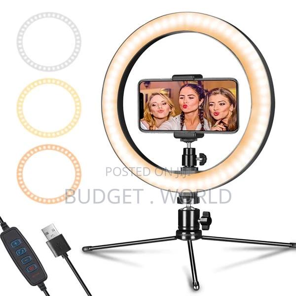 12 Inch LED Ring Light With Mirror, Stand,- 3 Light Modes - main view