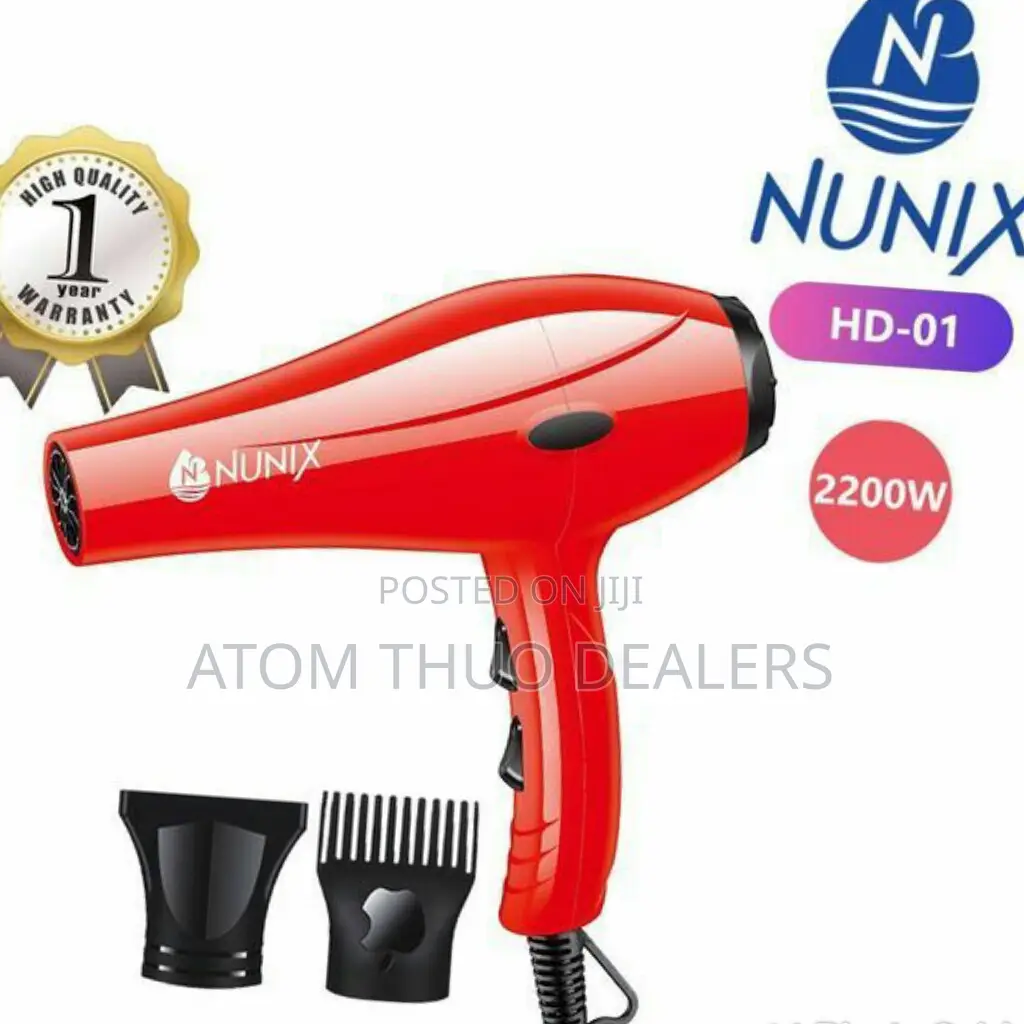 Red HD-01 Nunix Blowdry Hair Dryer