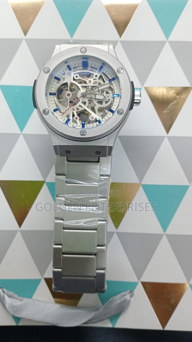 Silver Hublot Automatic Metallic Strap Men's Watch
