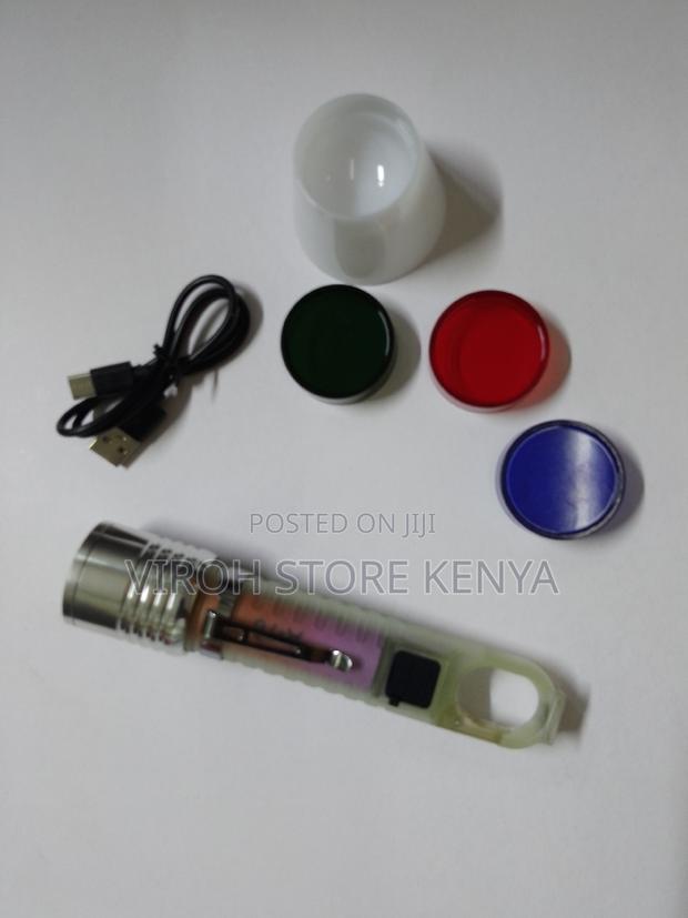 A78 Mini Flashlight With Zoom Type C Charging Bright LED - thumbnail 3