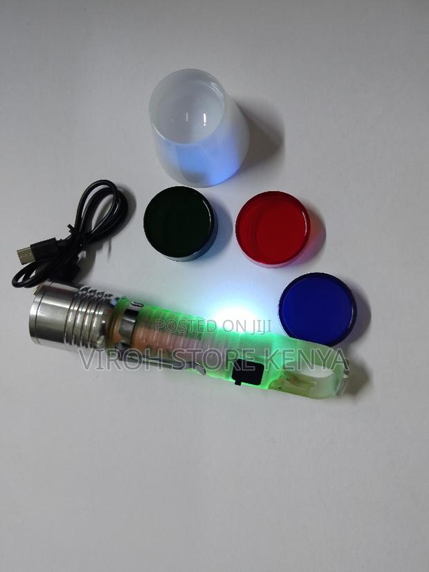 A78 Mini Flashlight With Zoom Type C Charging Bright LED - thumbnail 4