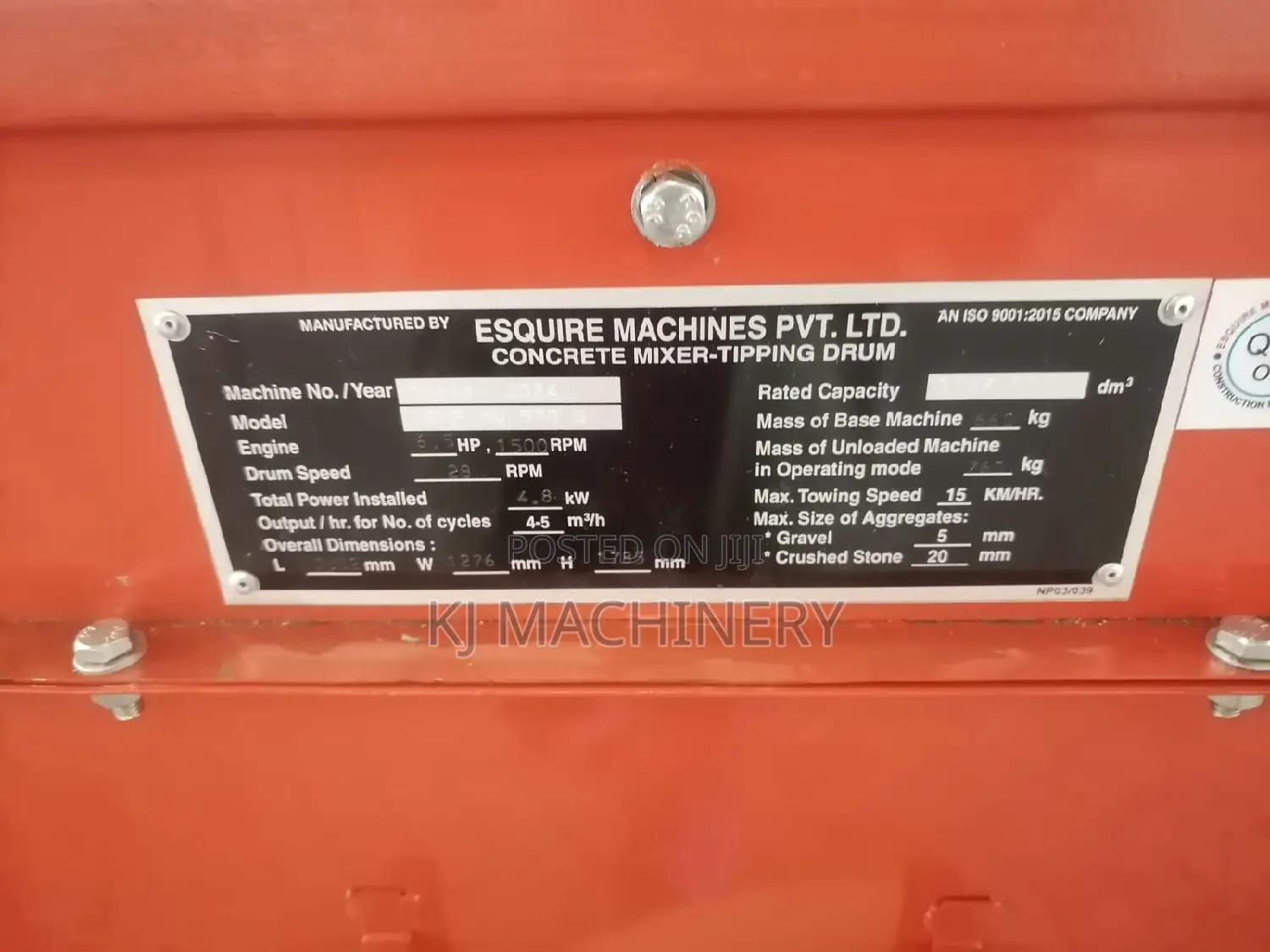Concrete Mixer 500litres Diesel Engine