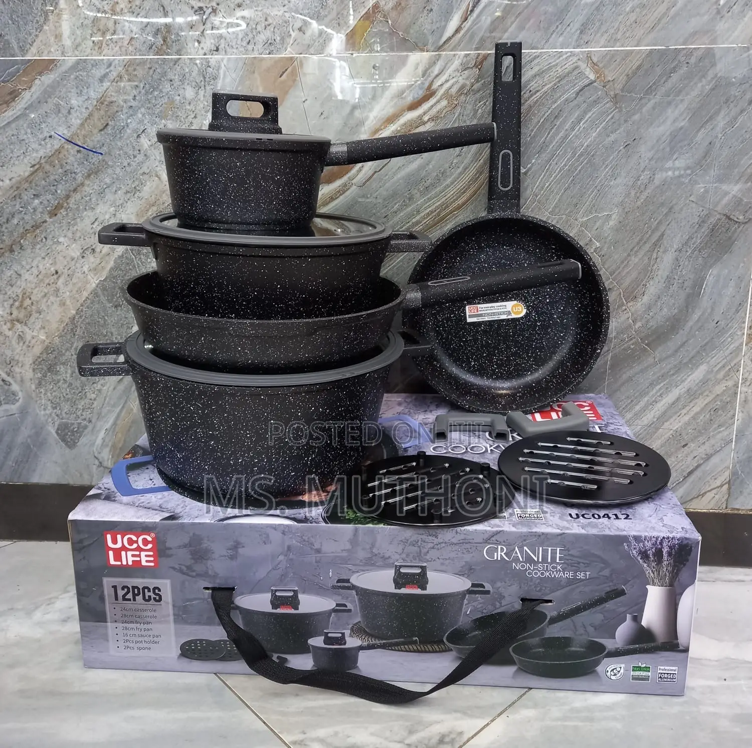 12pc Granite Cook and Serve Pots