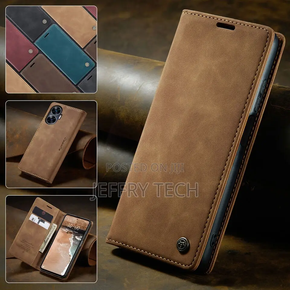 Realme C55, Luxury Shockproof Retro Flip Leather Wallet Card