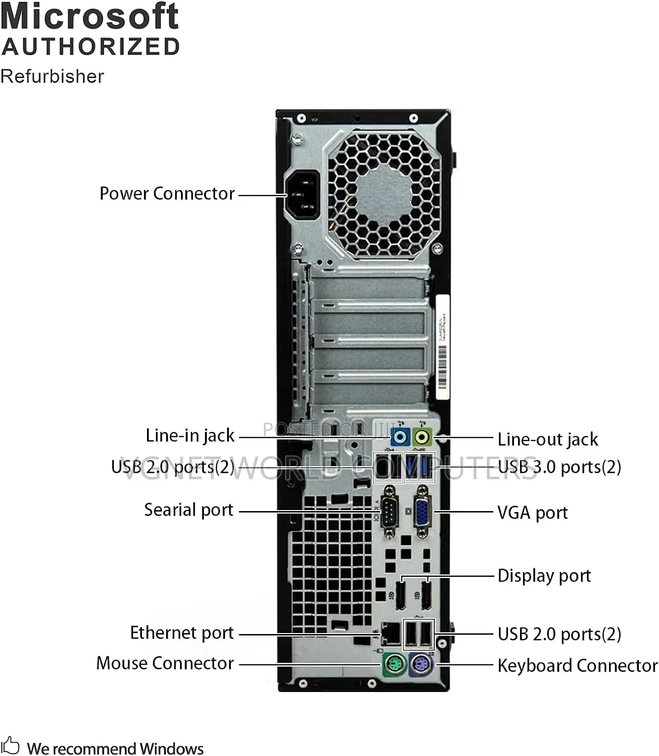 Desktop Computer HP EliteDesk 800 8GB Intel Core I5 HDD 500GB