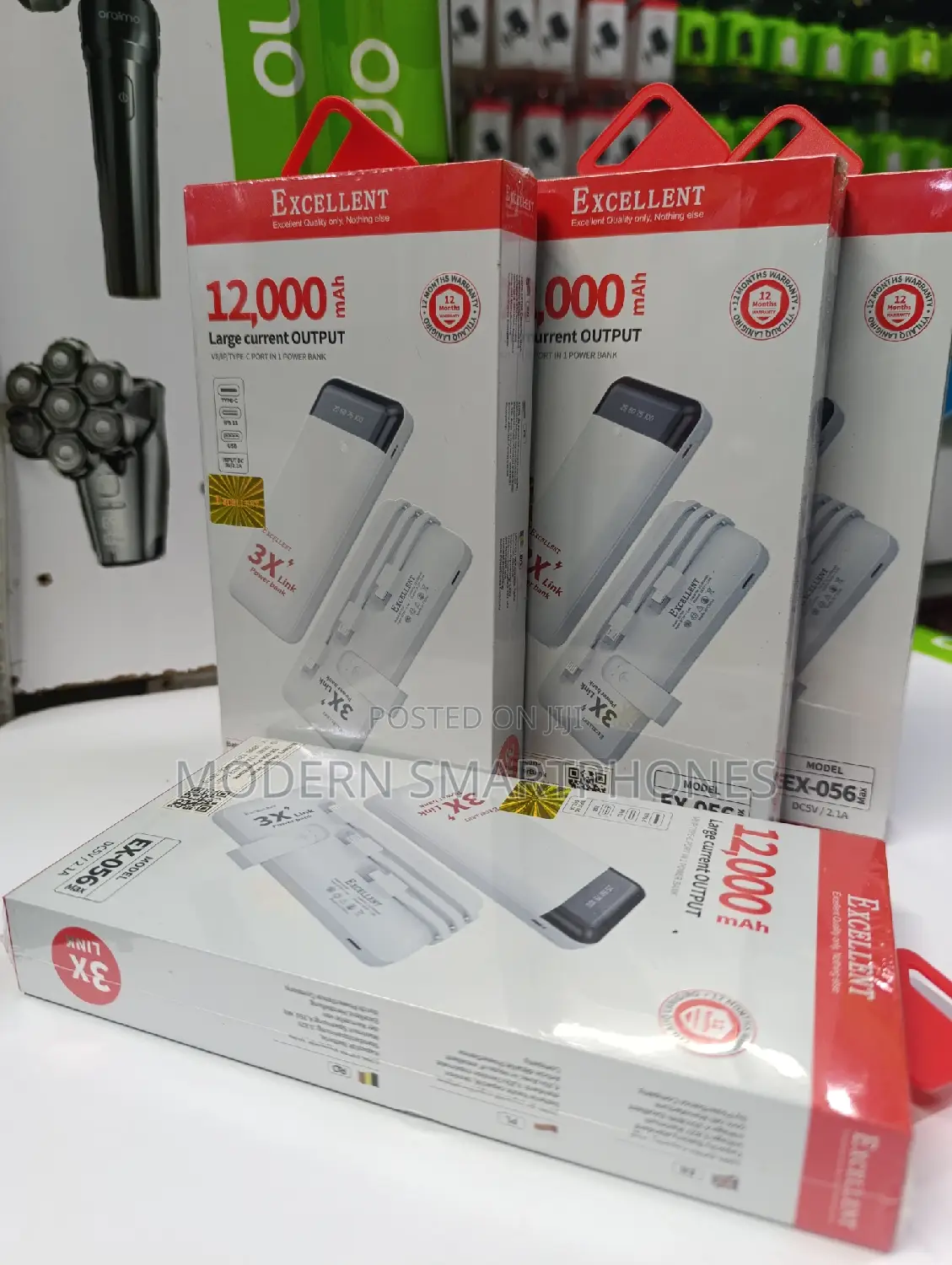 12000mah Power Bank(All Outputs)+1 Year Warranty