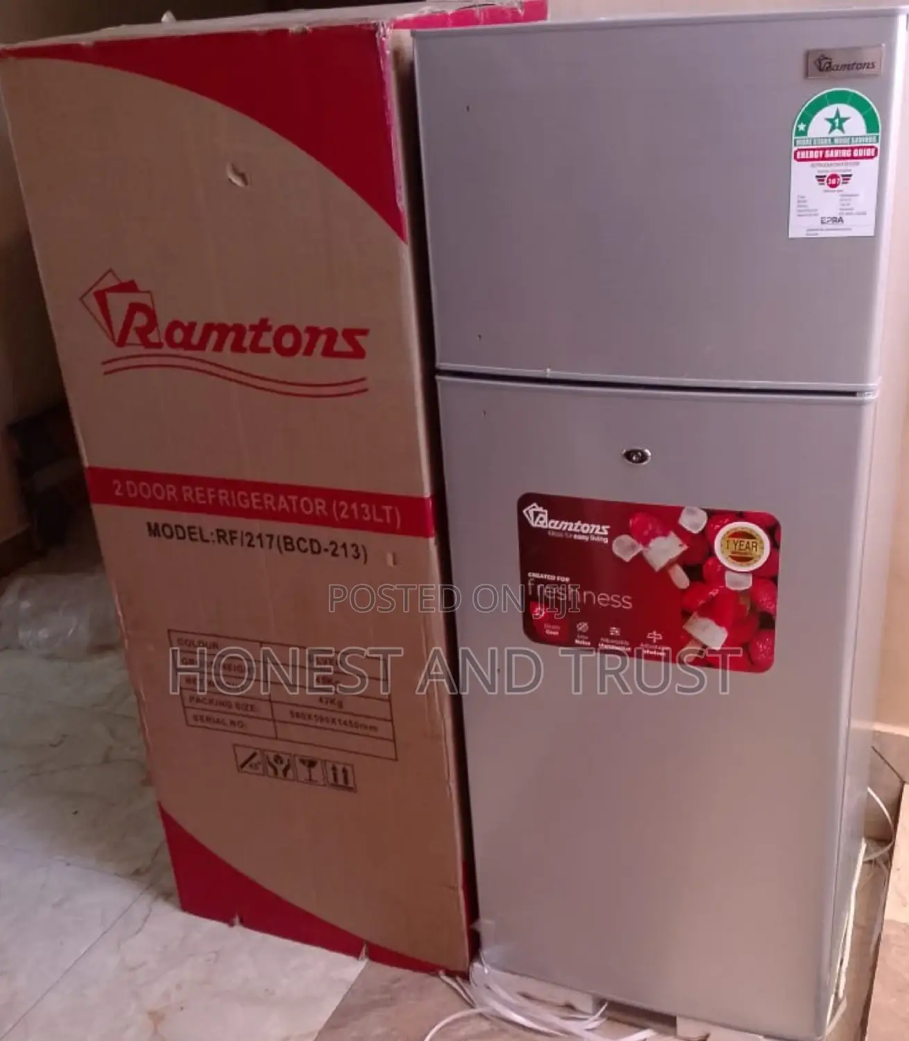 Ramtons 213 Liters 2 Door Direct Cool Fridge