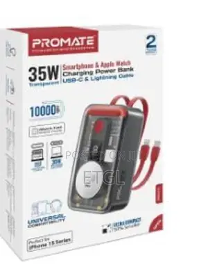 Promate 10000mah Ultra Compact 35W Superspeedtm Power Bank W