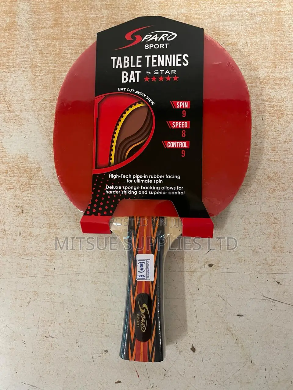 Sparo Table Tennis Bat 5 Star Elite Competition Level