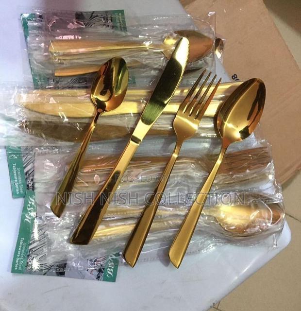 24 Piece Gold Heavy Gauge Stainless Steel Set