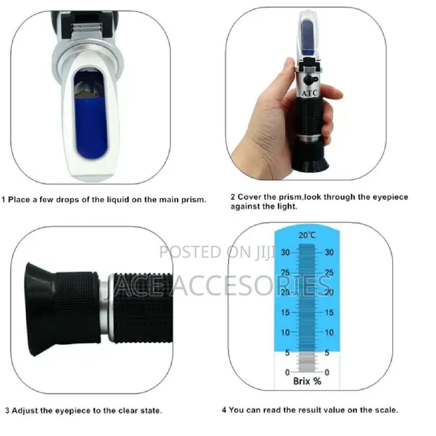 Brix Refractometer Juice Fruit Sweetness 0-32%