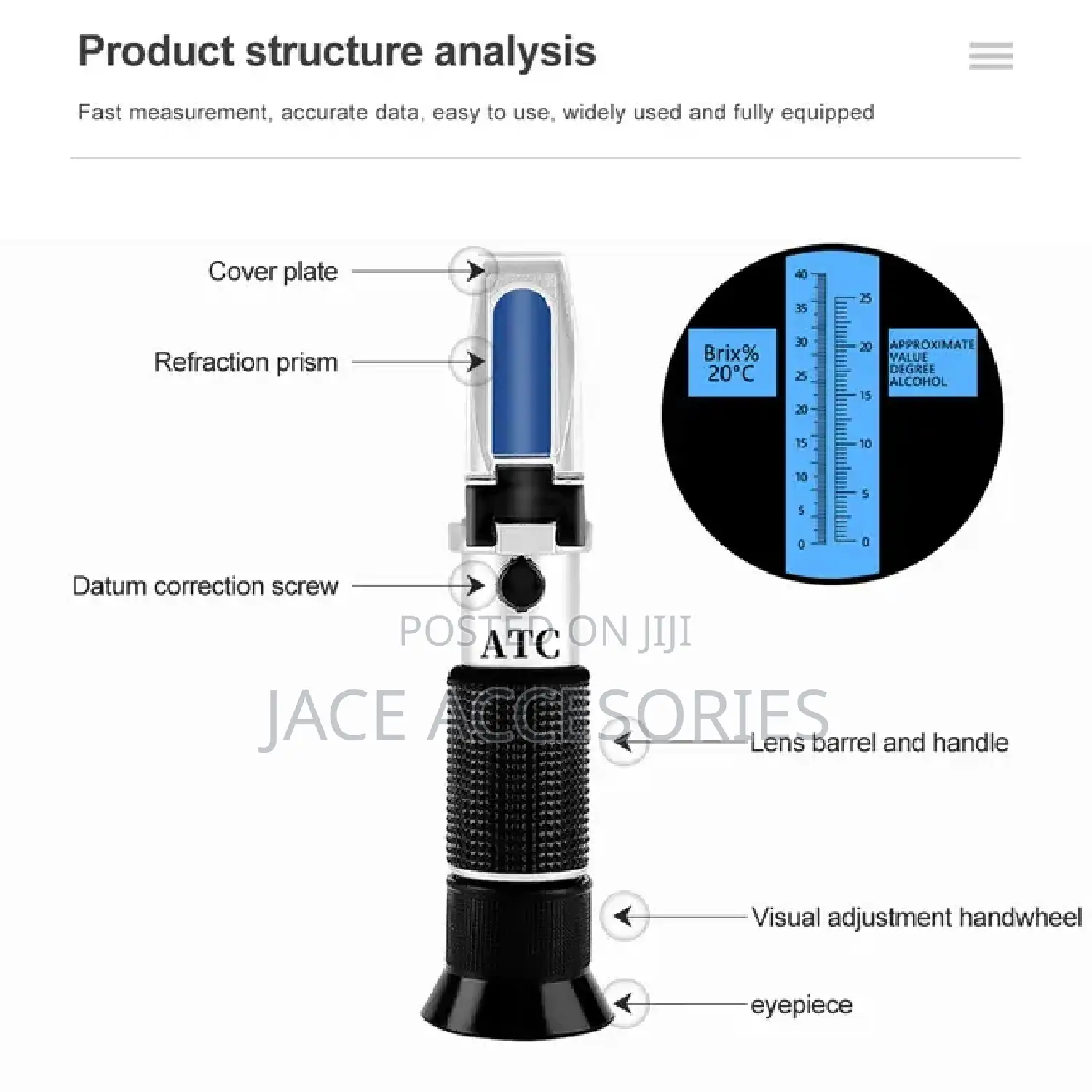 Portable Double Scale Alcohol Refractometer