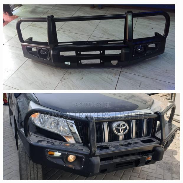 Front Heavy Duty Black Steel Bullbar Prado Fj150 TGM