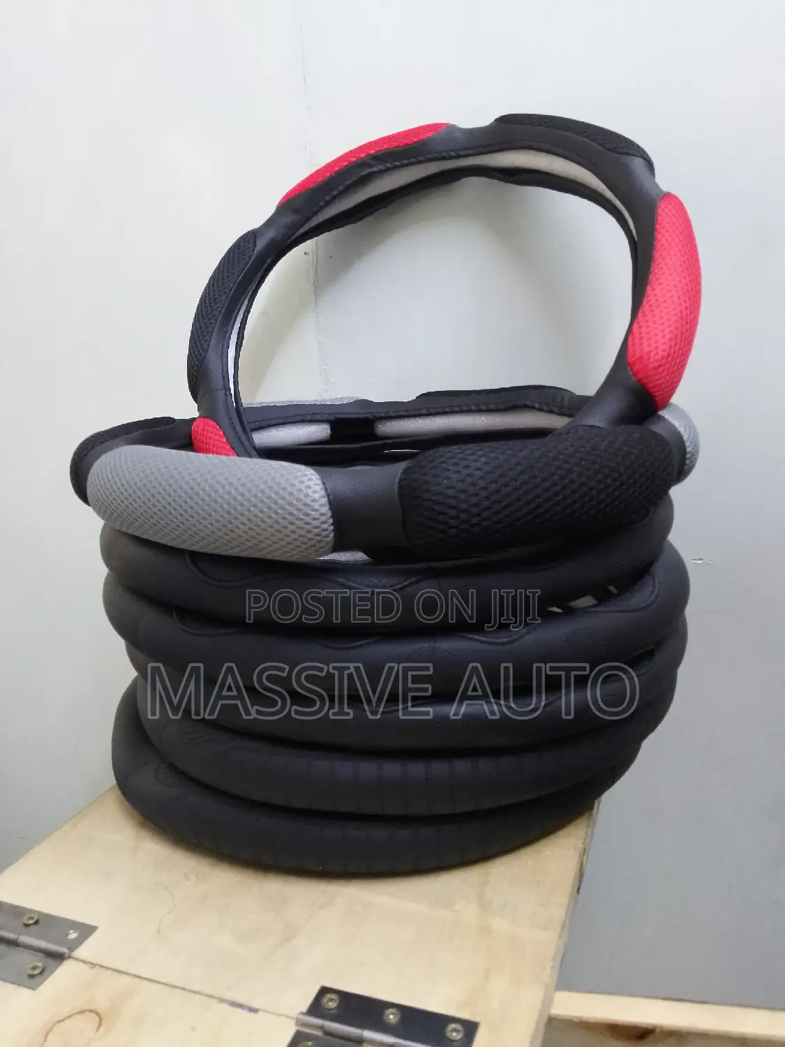 Buy Black Leather Spongy Car Steering Covers