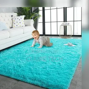 5 by 8 Green Soft Fruffy Carpet