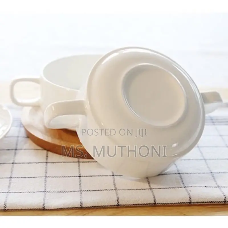 High Quality Ceramic Porcelain Soup Bowl With Two
