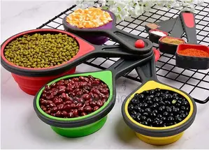 8pieces Colorful Siliconecollapsible Measuring Cup/Spoon Set