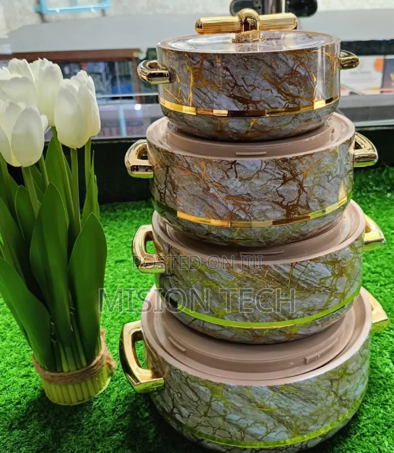 HOT POTS. Hot Pot Set of 4 New Turkish Marble Hot Pots