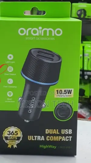 Oraimo Highway Dual USB Car Charger Adapters