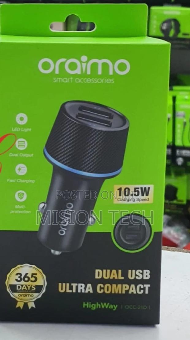 Oraimo Highway Dual USB Car Charger Adapters - thumbnail 2