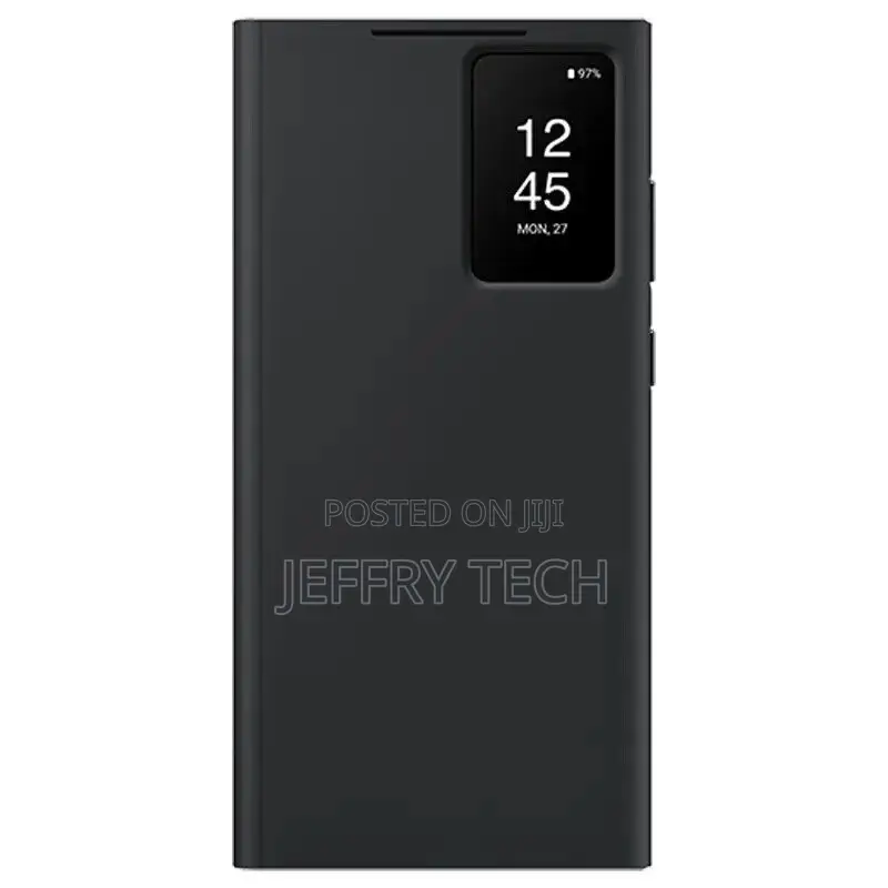 Genuine Smart Clear View Galaxy S23 Ultra Leather Case