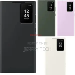 Genuine Smart Clear View Galaxy S23 Ultra Leather Case