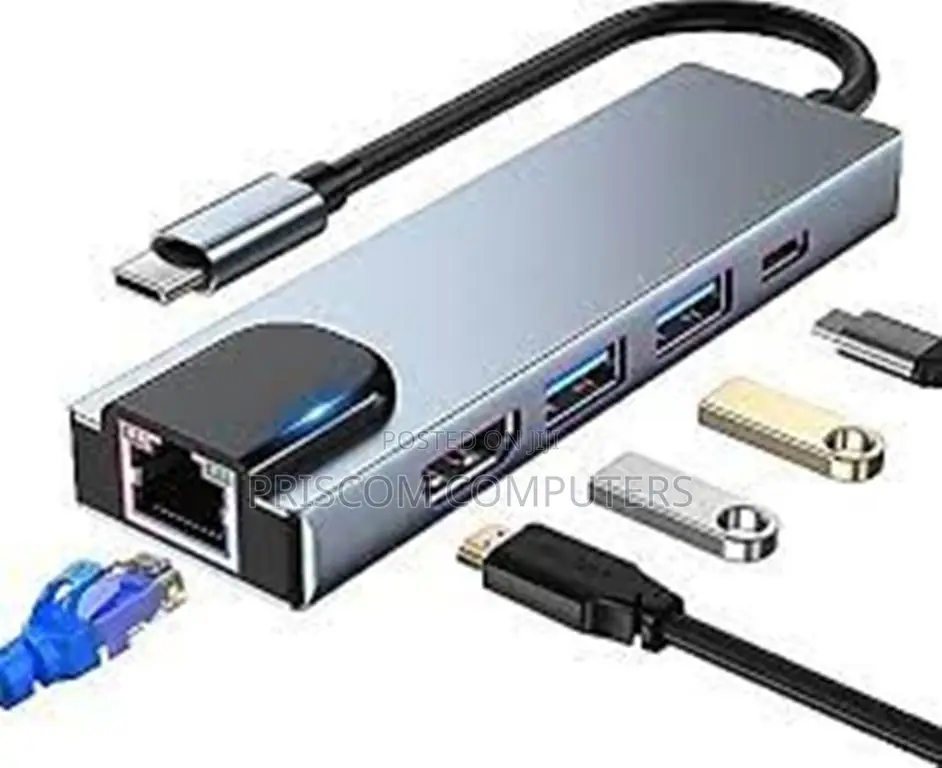 USB Type C 5in1to HDMI,Rj,Usb,Type Cadapter