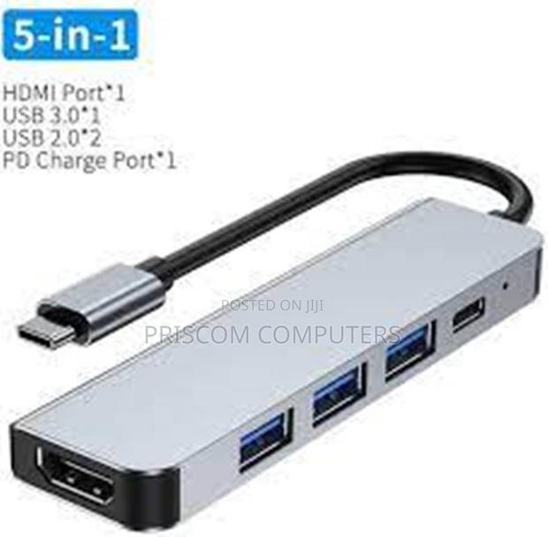 USB Type C 5in1to HDMI,Rj,Usb,Type Cadapter - thumbnail 2