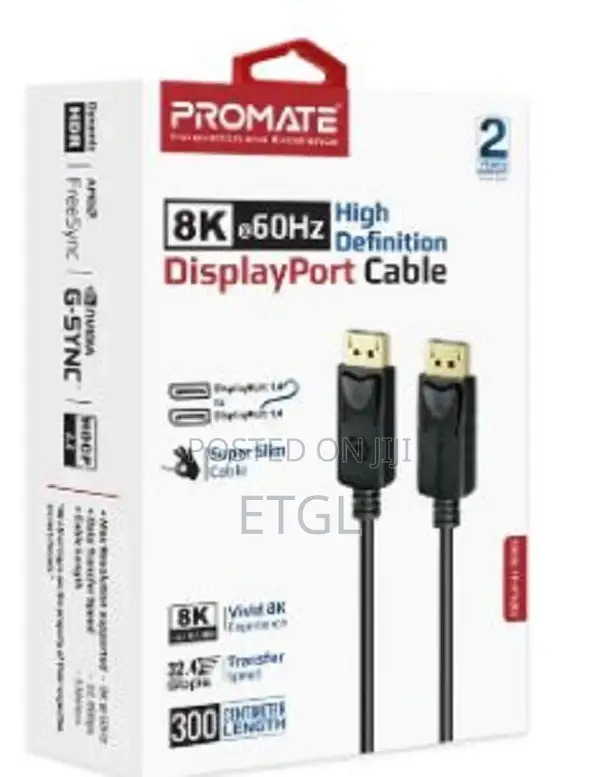 Promate Displayport to Displayport Cable, 3m Cable Length