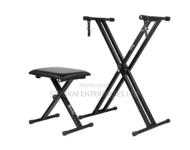 Melodic Adjustable Keyboard Stand Portable Piano Stool - main view