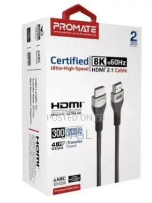 Promate Ultra High-Speed at 60hz HDMI 2.1 Cable, 3M Cable Le