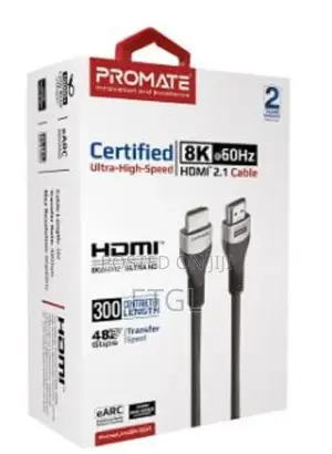 Promate Ultra High-Speed at 60hz HDMI 2.1 Cable, 5M Cable Le