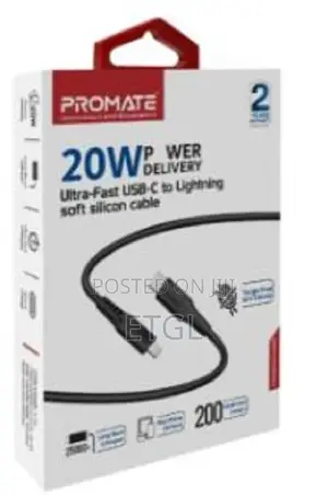 Promate 20W Power Delivery Fast Charging USB-C to Lightning