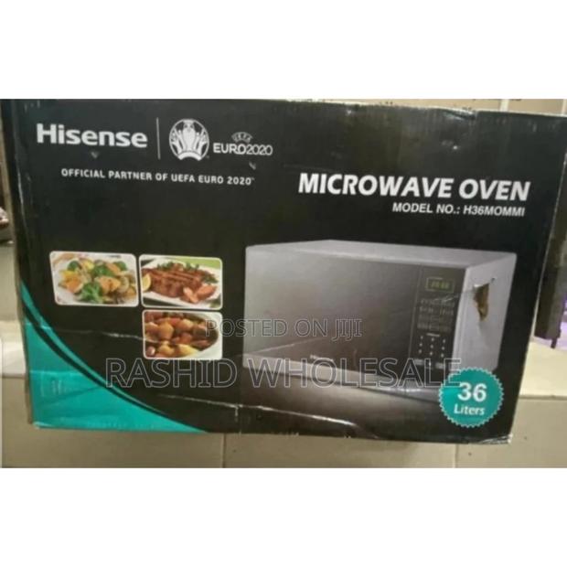 Silver Black Hisense Microwave