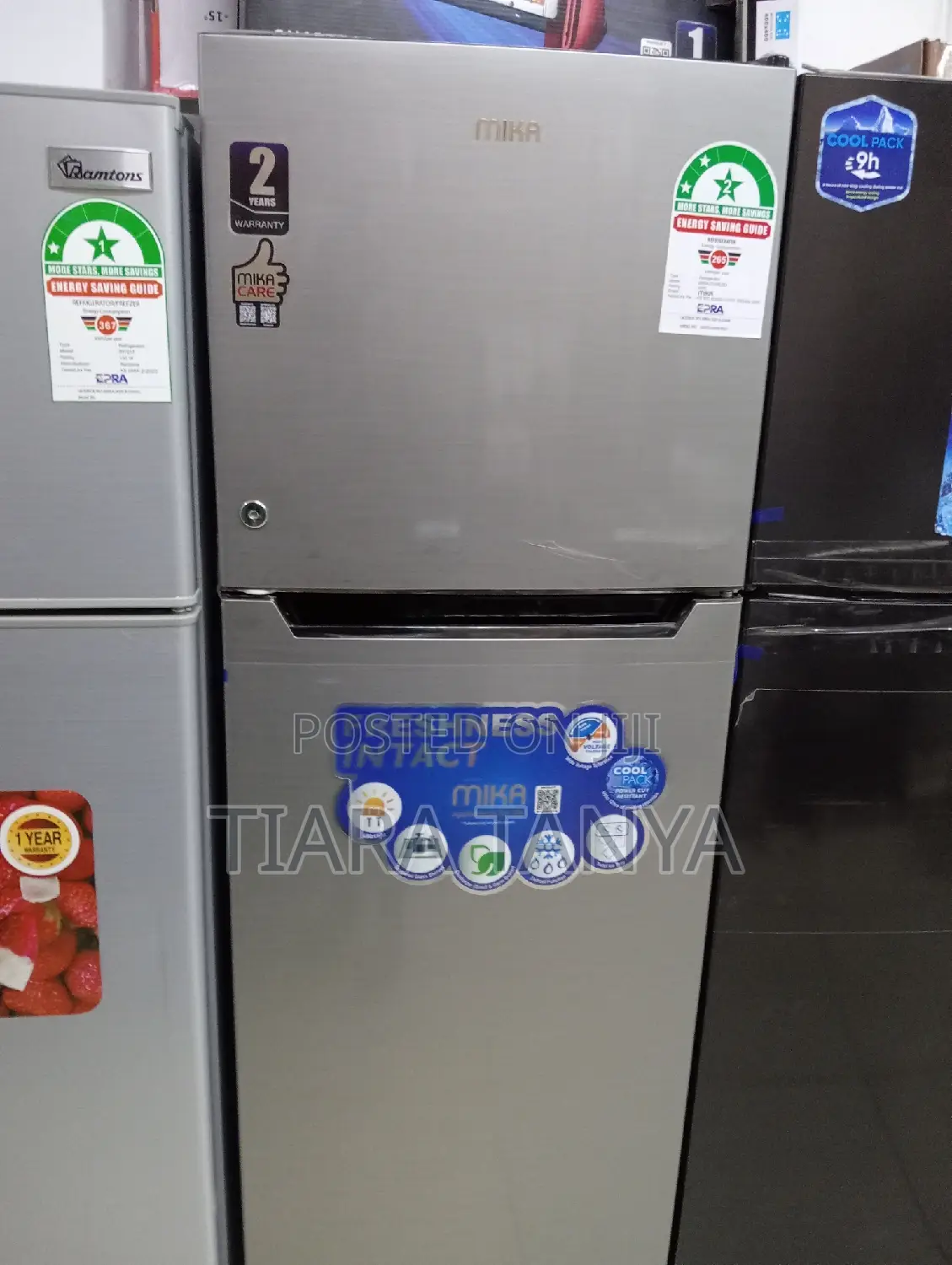 Mika Mrdcd168lsd 168l Double Door Fridge Silver Brush