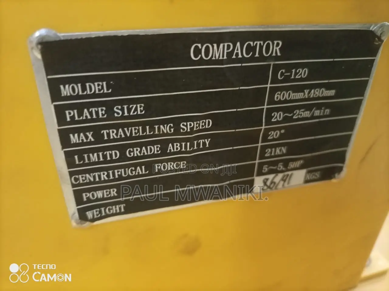 Plate Compactor C- 120
